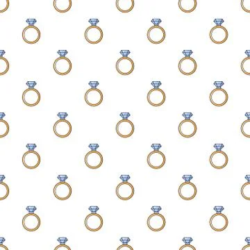 Gold ring with diamond pattern seamless Stock Illustration