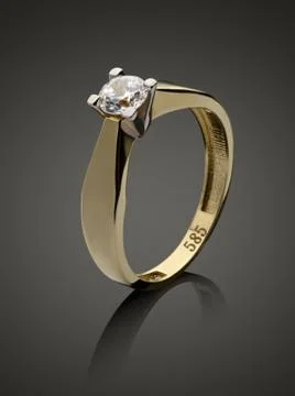 Gold ring with diamond Stock Photos
