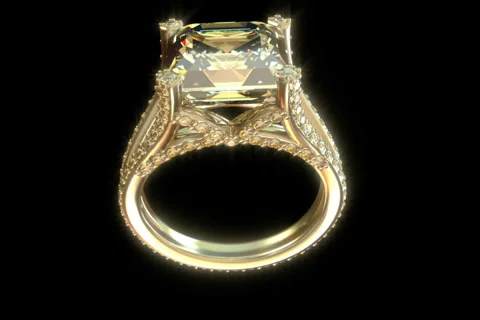 Gold ring with diamonds Stock Footage 1037931