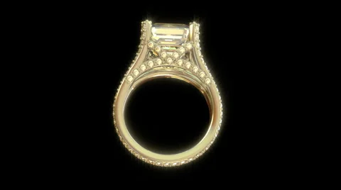 Gold ring with diamonds Stock Footage 1037933