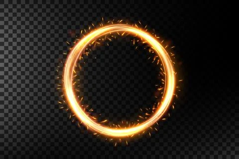 Gold Ring of Fire with Sparkler Firework, Vector Illustration 스톡 일러스트