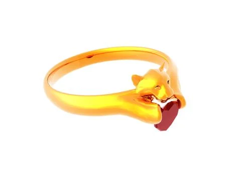 Gold ring with gem 스톡 일러스트