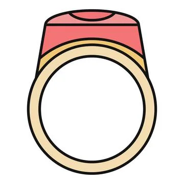 Gold ring with gemstone vector icon illustration Stock Illustration