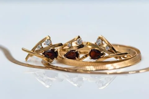 Gold ring is gracefully curved shape ruby Stock Photos