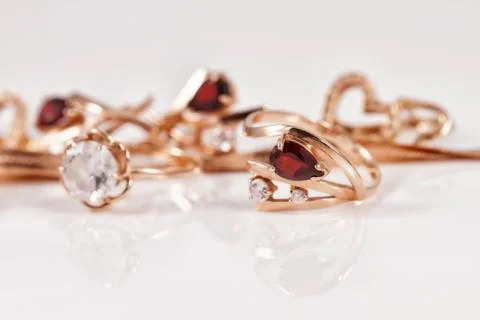 Gold ring is gracefully curved shape ruby Stock Photos