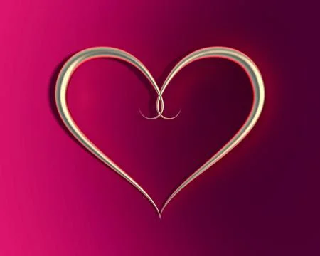 Gold ring heart shape Stock Illustration