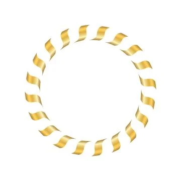 Gold ring isolated on white background. Golden circle frame. Decoration round Illustrazione stock