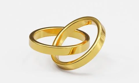 Gold ring isolated on white background. 3d render Stock Illustration