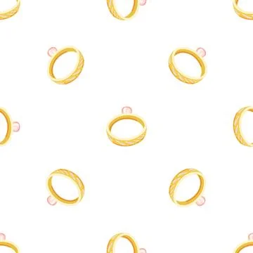 Gold ring jewellery pattern seamless vector Stock Illustration