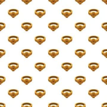 Gold ring jewelry seamless pattern background Stock Illustration