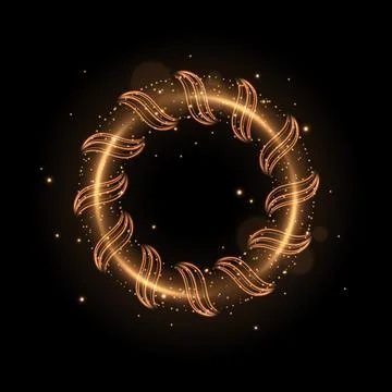 Gold Ring Light Twisted, Vector Illustration Illustrazione stock