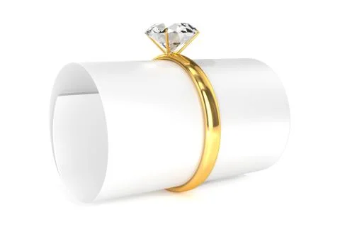 Gold Ring with Message Stock Illustration