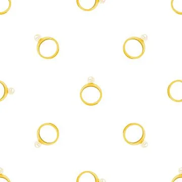 Gold ring pattern seamless vector Stock Illustration