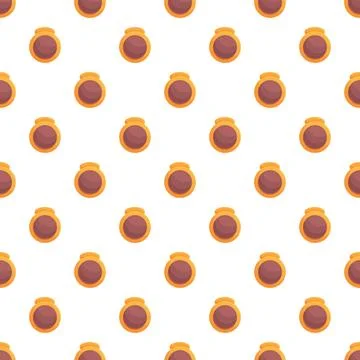 Gold ring with red gem repeating pattern Stock Illustration