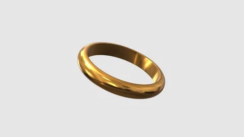 Gold Ring Rotating on Alpha Channel Stock Footage 291458307