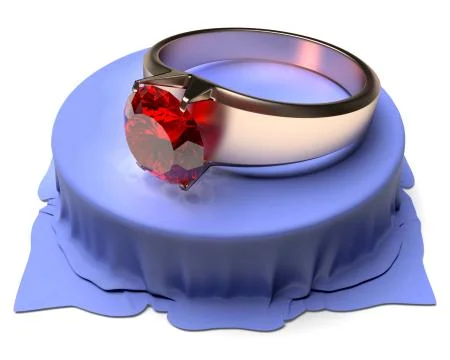 Gold ring with ruby Stock Illustration