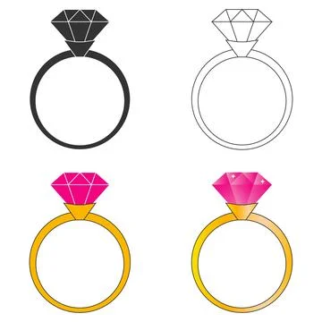 Gold ring with a ruby 스톡 일러스트