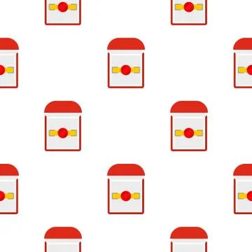 Gold ring with ruby in a red velvet box pattern 库存插图