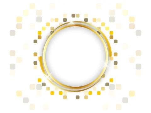 Gold ring with space for text on a mosaic background. Stock Illustration