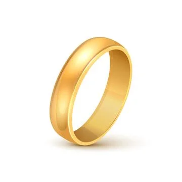 Gold ring vector wedding metal icon. Golden ring isolated fiancee one single Stock Illustration