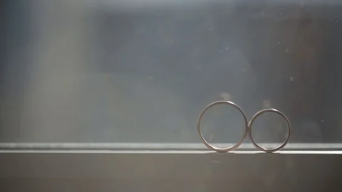 Gold Rings macro Wedding closeup shoot diamon Jewellery Video stock 93715321