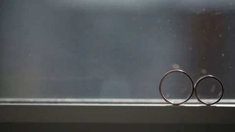 Gold Rings macro Wedding closeup shoot diamon Jewellery Video stock 93715371