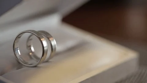 Gold Rings macro Wedding closeup shoot diamon Jewellery Video stock 93716631