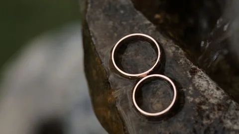 Gold Rings macro Wedding closeup shoot diamon Jewellery Video stock 93717009