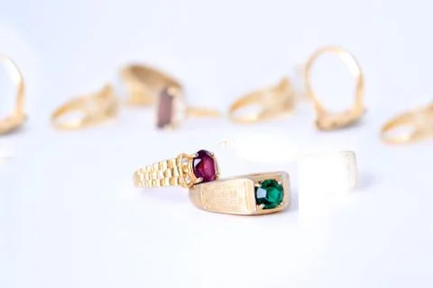 Gold rings Foto stock