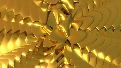 Gold Ripples Motion Background - UHD - Overhead View Stock Footage 127718203