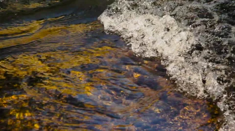 Gold river soft waves Stock Footage 57496140