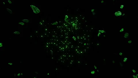 Gold rock and star explosion particle animation Vídeos de archivo 148073205