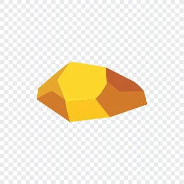 Gold rock boulder. Natural shape golden stone. vector illustration Stockillustratie