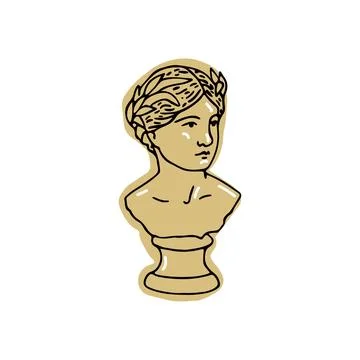Gold Romantic Ancient Statue Of Roman goddess Stock Illustration