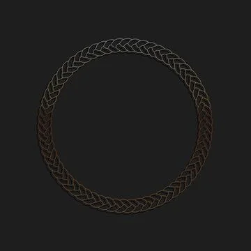 Gold Rope frame icon isolated on black background. Frames from nautical rope 스톡 일러스트