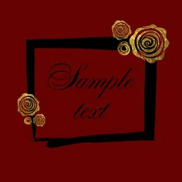 Gold rose in the background. Template Illustrazione stock