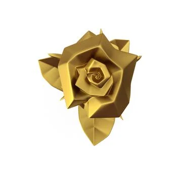 Gold rose flower 3D Model