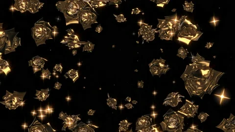 Gold rose particle loop animation Stock Footage 168337267