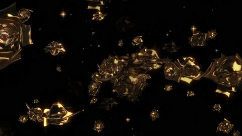 Gold rose particle loop animation Stock Footage 168337268