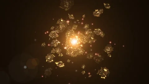 Gold rose particle loop animation Stock Footage 168337484