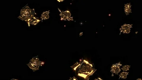 Gold rose particle loop animation Stock Footage 168338609