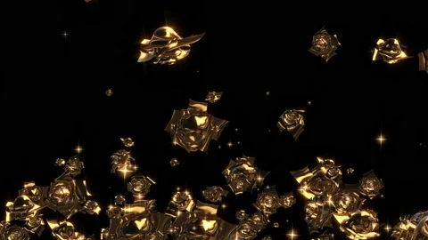 Gold rose particle loop animation Stock Footage 168338908