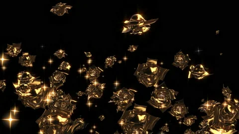 Gold rose particle loop animation Stock Footage 168338933