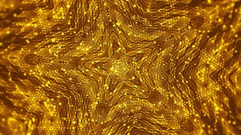 Gold Rotating Abstract Star Stock Footage 152945157