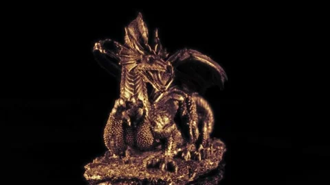 Gold Rotating Dragon Stock Footage 159109422