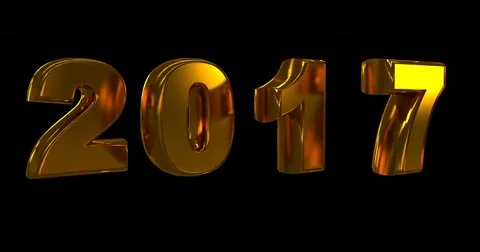 Gold rotating numbers 2017, hromakey, video loop Stock Footage 82466940