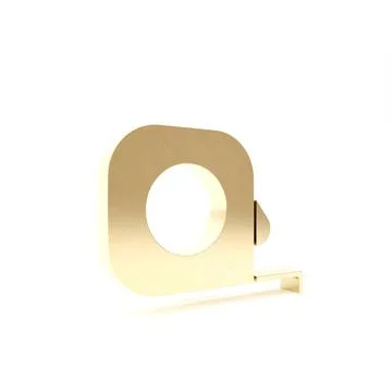 Gold Roulette construction icon isolated on white background. Tape measure sy Ilustración de archivo