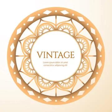 Gold round arabic pattern frame design vector Stockillustratie