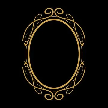 Gold round border and frame decorative element vector Stock Illustration