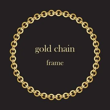 Gold round chains 5 Stock Illustration
